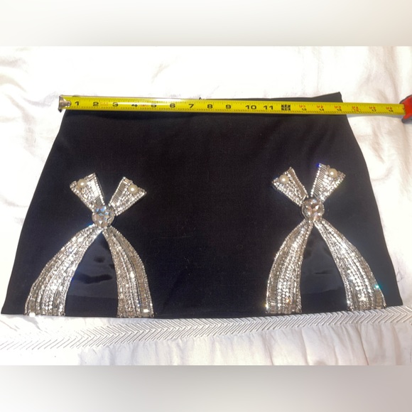 AREA NYC Black Deco Bow Slit Miniskirt - NWT- size 6 - Picture 17 of 17